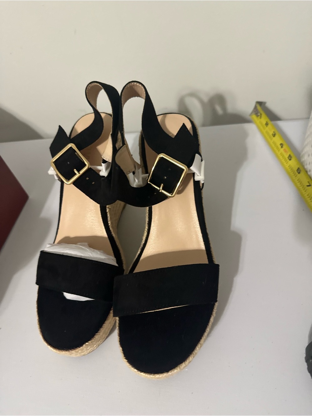Women’s Black Wedge Sandals - Classic Summer Style - Picture 3 of 6